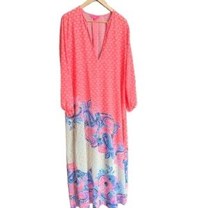Lilly Pulitzer Poly Chiffon maxi coverup size S, excellent condition.